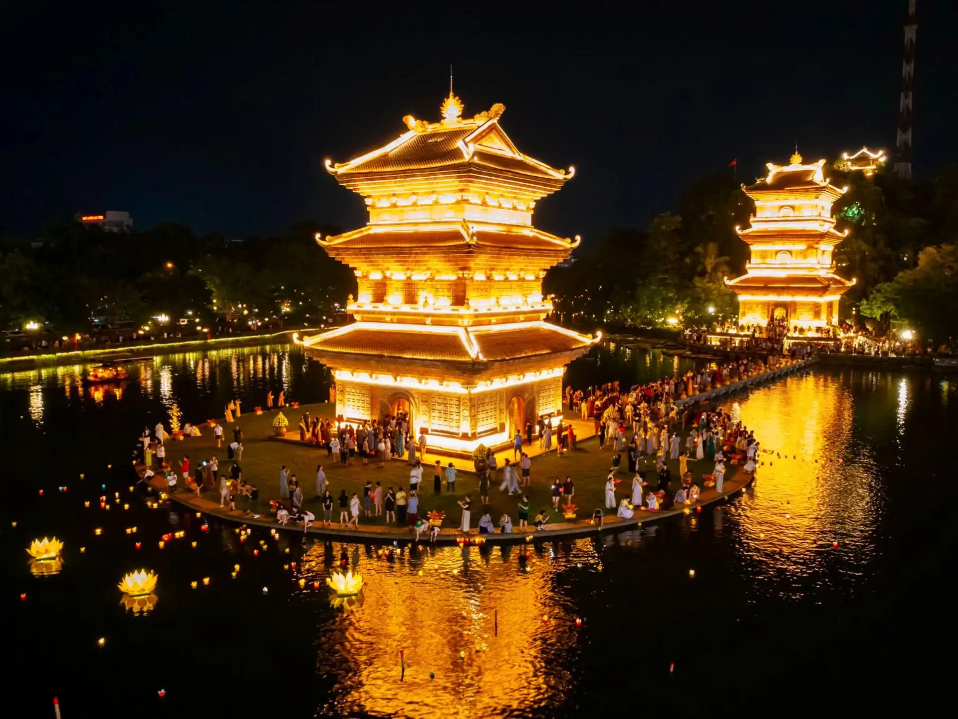 From Tam Coc: Trang An Boat, Mua Cave & Hoa Lu Night Town image 4